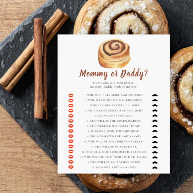 Papier Baby shower Bun - jeu maman ou papa (Créateur téléchargé)