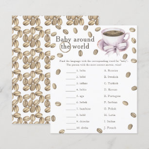 Papier Baby shower café - Baby autour du monde jeu