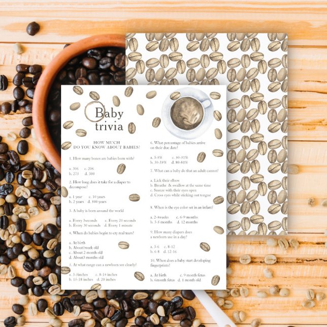 Papier Baby shower café - Baby Trivia Jeu (Créateur téléchargé)