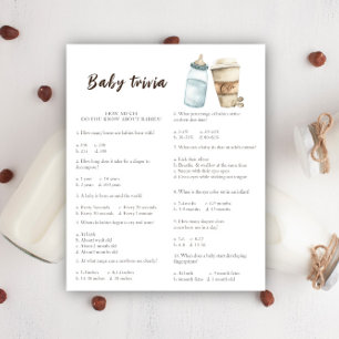 Papier Baby shower café - Baby Trivia Jeu