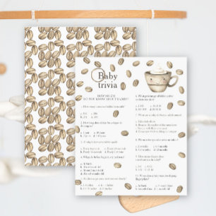 Papier Baby shower café bébé - Jeu Trivia bébé