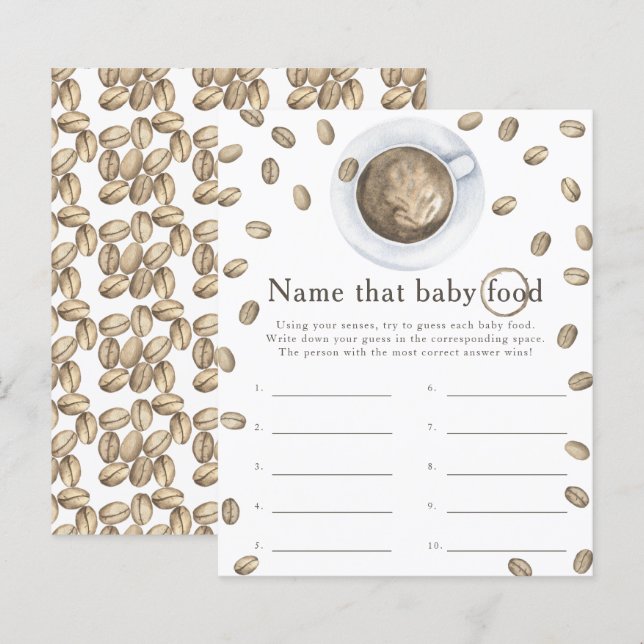 Papier Baby-shower café : devinez le nom de ce petit pot (Devant / Derrière)