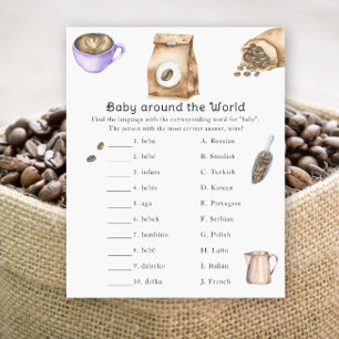 Papier Baby shower café - Jeu bébé autour du monde