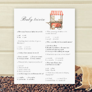 Papier Baby shower café - Jeu de trivia pour bébé