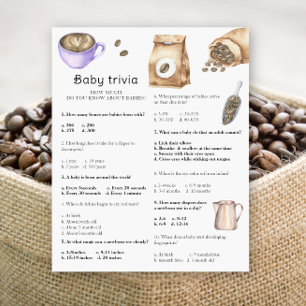 Papier Baby shower café - Jeu de trivia pour bébé