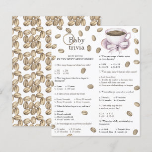 Papier Baby shower café - Jeu de trivia pour bébé