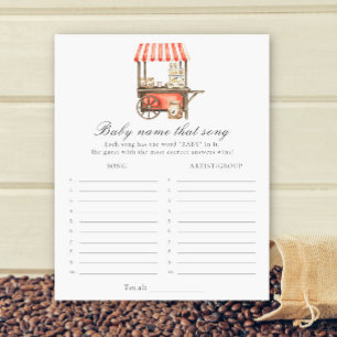 Papier Baby-shower café - Jeu devinez le nom de la chanso