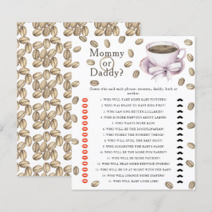 Papier Baby shower café - jeu maman ou papa