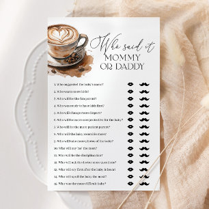Papier Baby-Shower Café : jeu « Qui a dit ça, Maman ou Pa