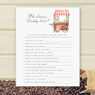 Papier Baby shower café - Jeu Qui connaît le mieux papa
