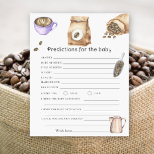 Papier Baby shower café - prédictions et conseils bébé