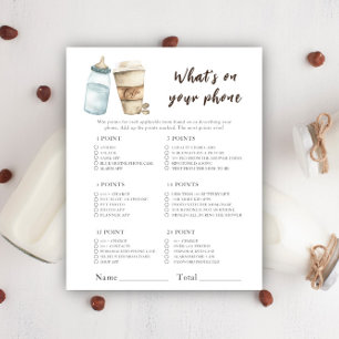 Papier Baby shower café - Qu'est-ce que vous avez sur vot