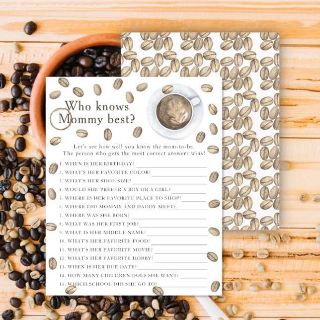 Papier Baby shower café - Qui connaît maman mieux (Créateur téléchargé)