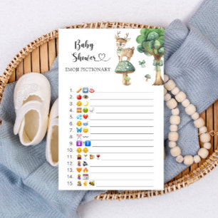 Papier Baby shower cerf - jeu de pictionnaire emoji
