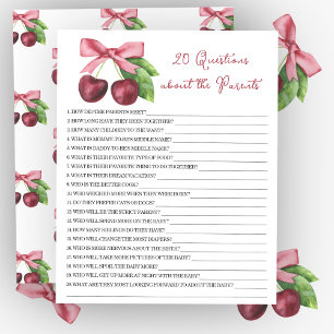 Papier Baby shower cerises - 20 Questions sur les parents