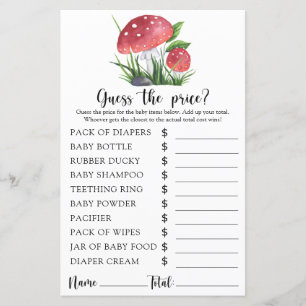 Papier Baby shower champignons - Devinez le prix ! Jeu