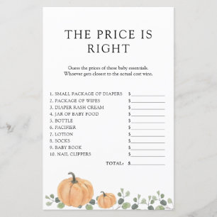 Papier Baby shower Citrouille aquarelle