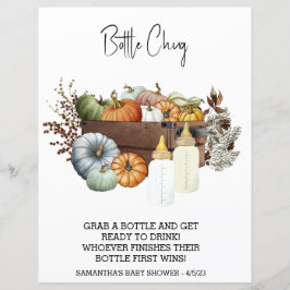 Papier Baby shower Citrouille Automne Bouteille Boire hor