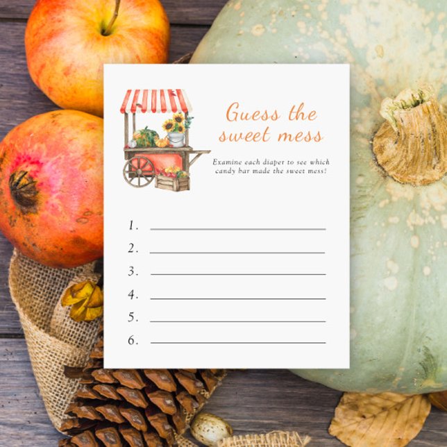 Papier Baby shower citrouille - Devinez le doux désordre  (Créateur téléchargé)