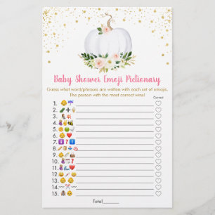 Papier Baby shower citrouille Emoji Pictionary