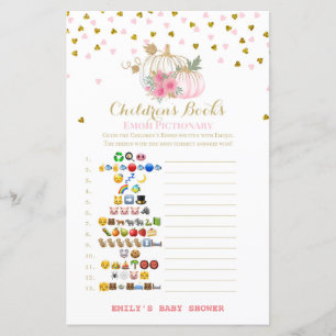 Papier baby shower Citrouille rose et or