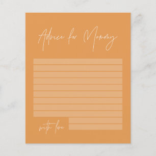 Papier Baby shower conseil maman moderne design orange