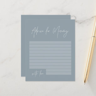 Papier Baby shower conseil pour maman moderne bleu poussi