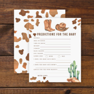Papier Baby shower cow-boy - prédictions et conseils pour