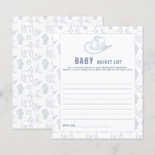 Papier Baby shower Cowboy Bébé liste de seau de bébé