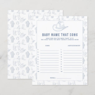 Papier Baby Shower Cowboy - Donner un nom à cette chanson
