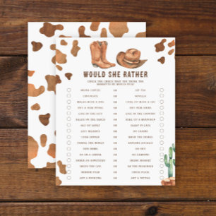 Papier Baby Shower Cowboy - Préférerait-Elle