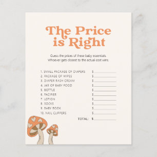 Papier Baby shower Cute Champignons - Jeu - Devinez Le Pr