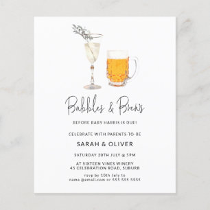 Papier Baby shower d'aquarelle budgétaire bulles et brass