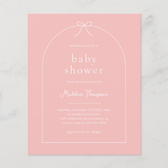 Papier BABY SHOWER D'Arche De Bac À Ruban Rose Bleu BUDGE (Devant)