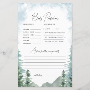 Papier Baby shower d'aventure Jeu de prévision et de cons