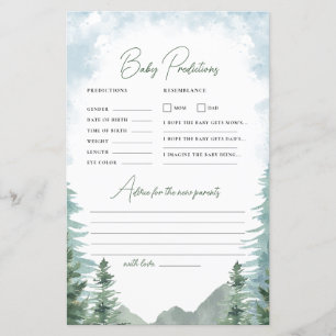 Papier Baby shower d'aventure Jeu de prévision et de cons