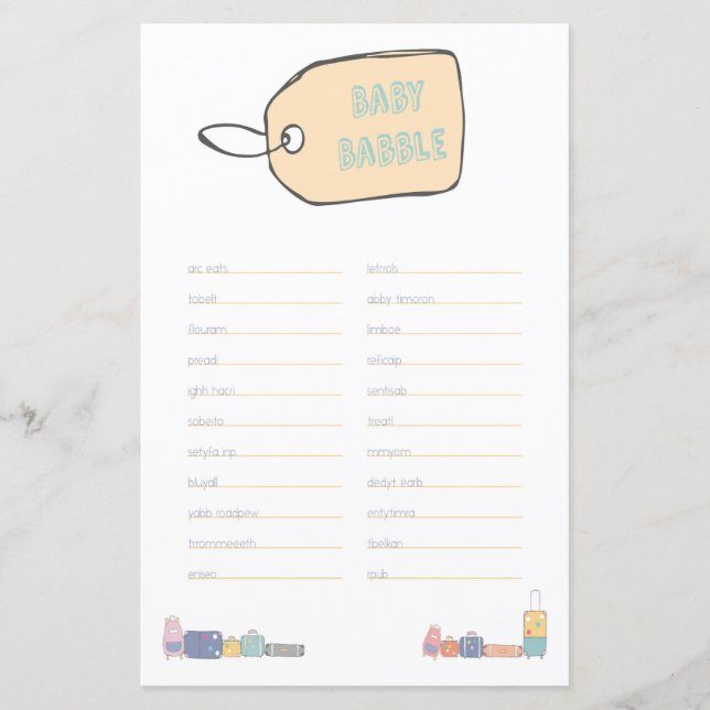 Papier Baby shower d'aventure pour bébé (Devant)