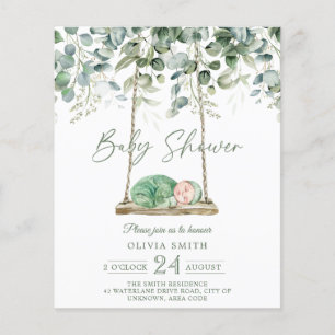 Papier Baby shower de balancier Eucalyptus Invitation