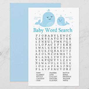 Papier Baby shower de baleine mignonne Mot de recherche