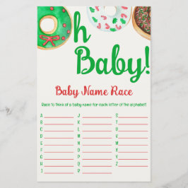 Papier Baby shower de beigne de Noël Nom de la race Jeu