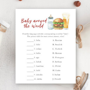 Papier Baby shower de bière - Baby autour du monde jeu