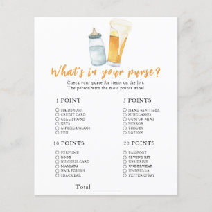 Papier Baby shower de bière - Ce qui est dans votre jeu d