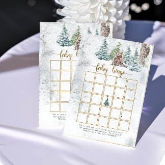 Papier Baby shower de bingo de l'ours des bois