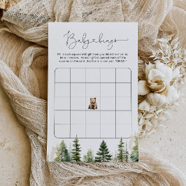 Papier Baby shower de bingo de l'ours des bois