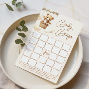 Papier Baby shower de bingo pour ours en peluche neutre
