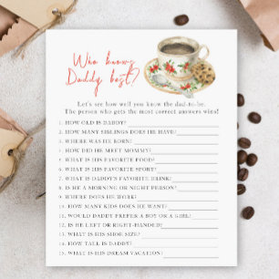 Papier Baby shower de brasserie - Jeu Qui connaît le mieu