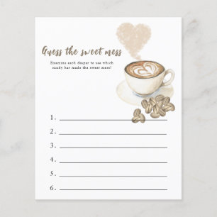 Papier Baby shower de café bébé Guess the sweet mess jeu