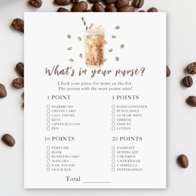 Papier Baby shower de café glacé, Qu'y a-t-il dans votre  (Créateur téléchargé)