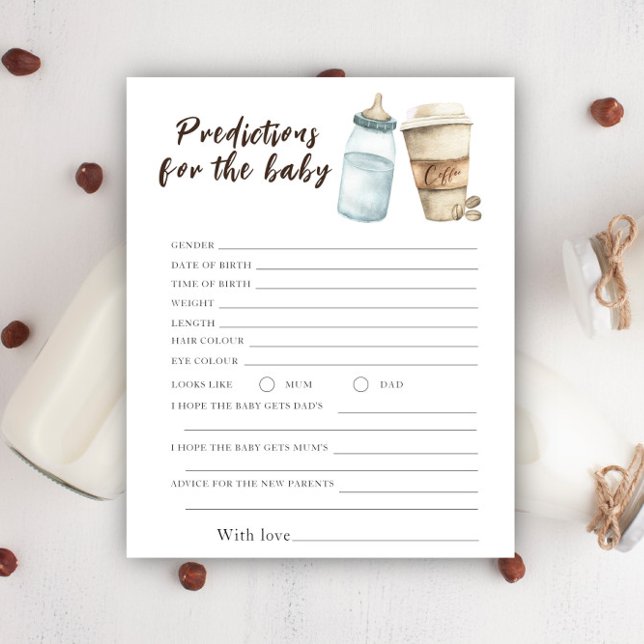 Papier Baby shower de café - prédictions et conseils bébé (Créateur téléchargé)