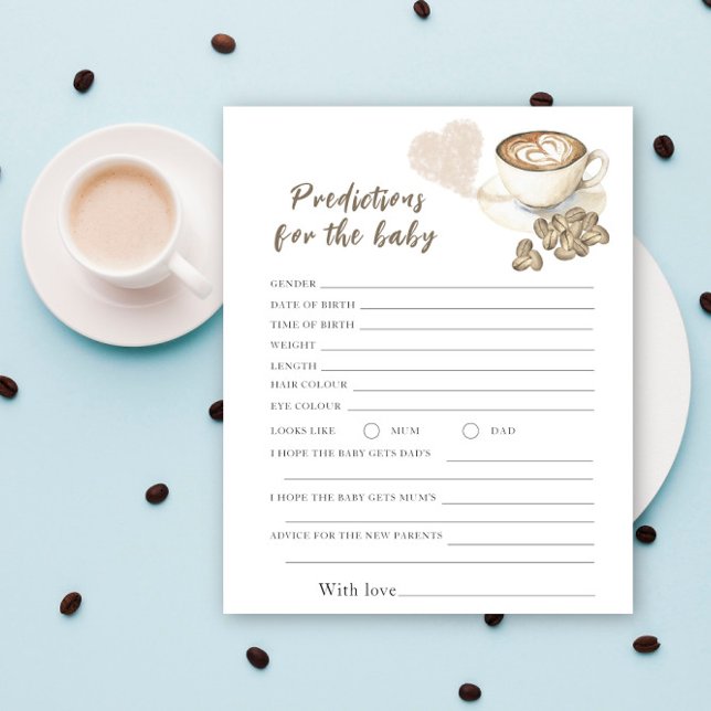 Papier Baby shower de café - prédictions et conseils bébé (Créateur téléchargé)